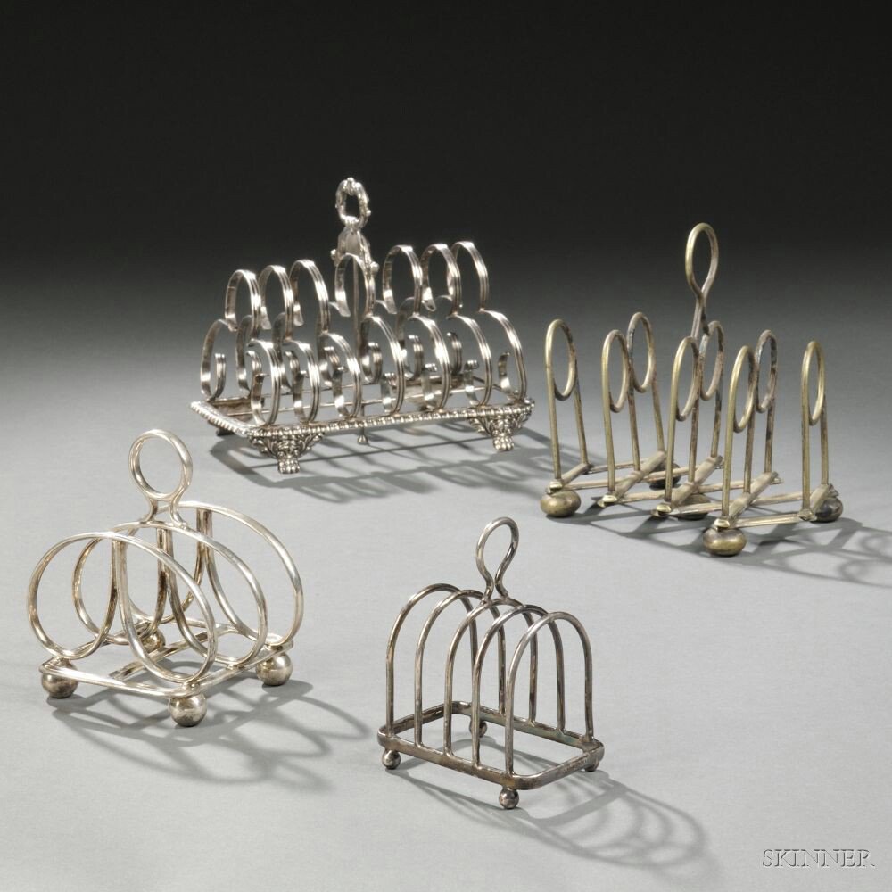 Appraisal: Four Toast Racks England th th century two sterling silver