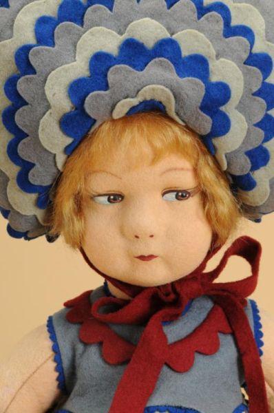 Appraisal: Alma Felt Doll in Peacock Costume Turin Italy ca all