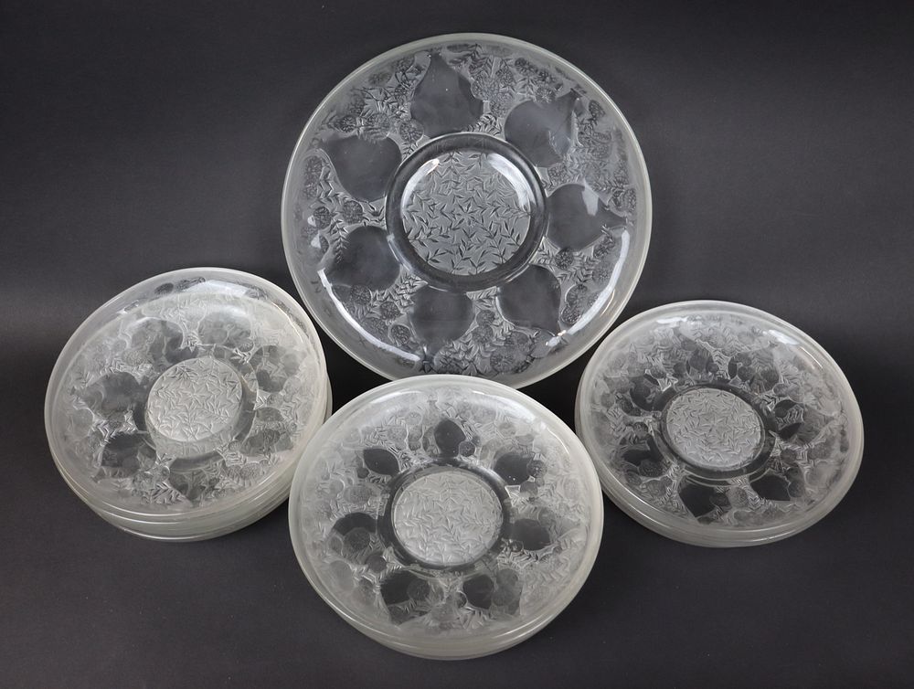 Appraisal: Ren Lalique Signed Plates And A Charger Signed on the