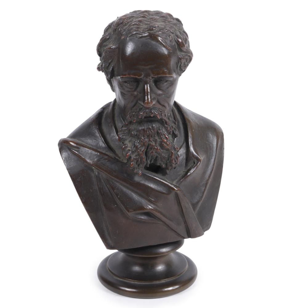 Appraisal: Victorian bronze cabinet bust of a bearded man a literary