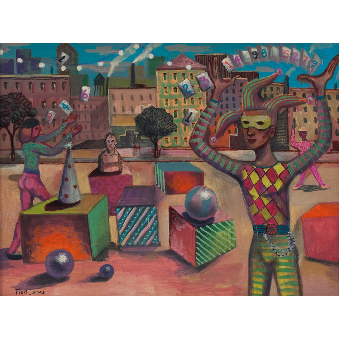 Appraisal: Fred D Jones Jr American - ''Street Performers '' c