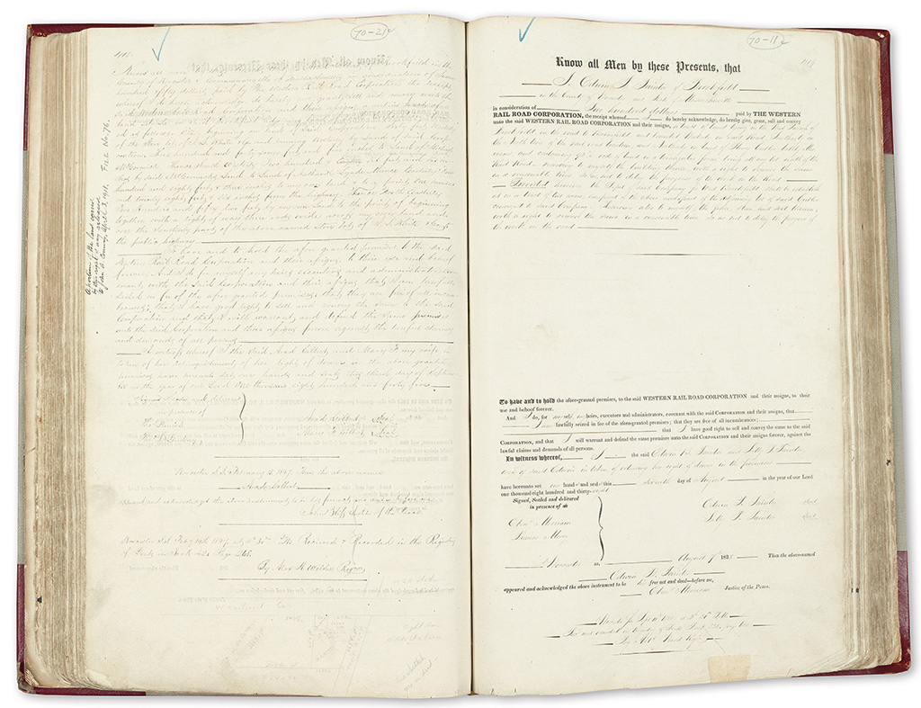 Appraisal: RAILROADS Deed books for Western Railroad Corporation and related firms