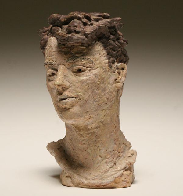 Appraisal: Robert Lohman American - young male portrait glazed ceramic bust