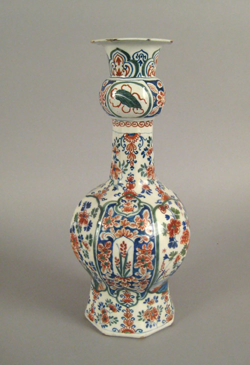 Appraisal: Delft polychrome decorated vase th c h