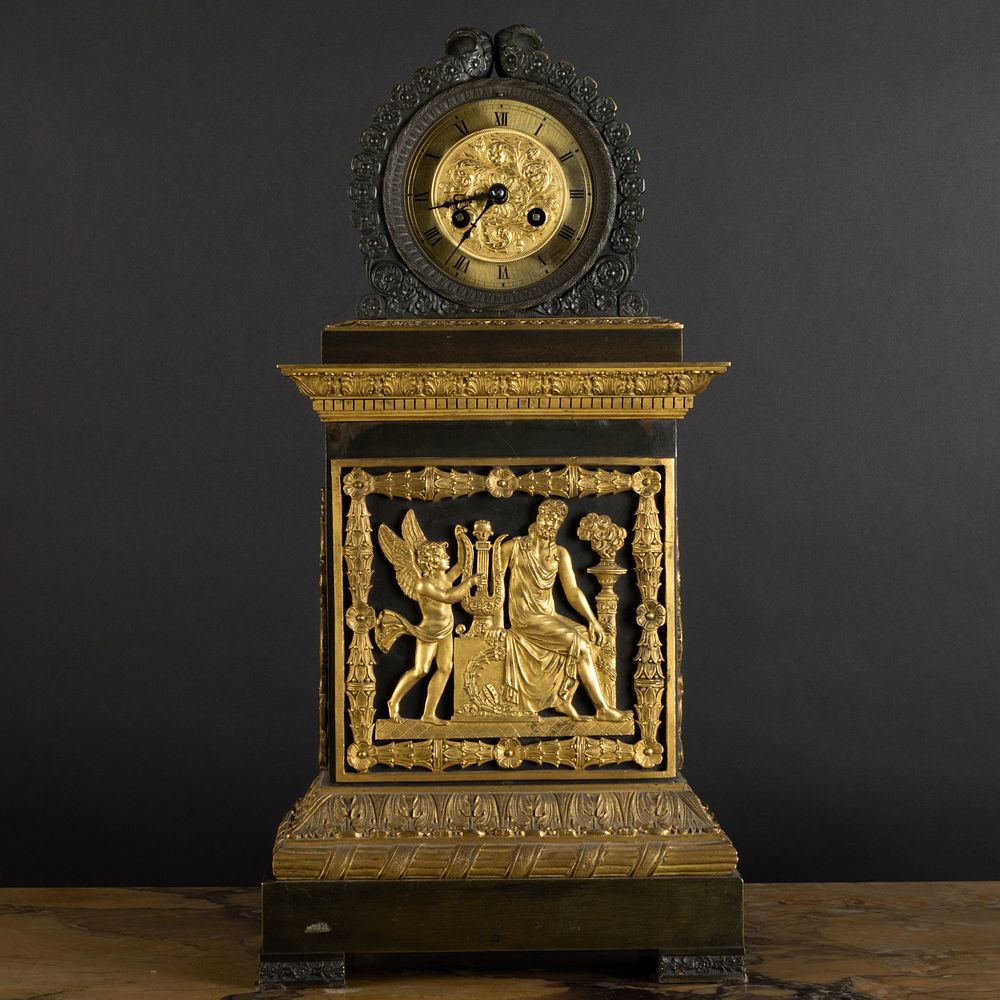 Appraisal: Charles X Ormolu-Mounted Bronze Mantel Clock X X in The