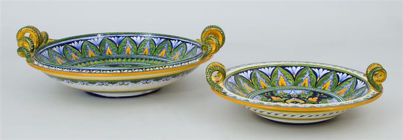 Appraisal: Two Italian Majolica Serving Dishes Marked 'Da Pascal Ravello' The