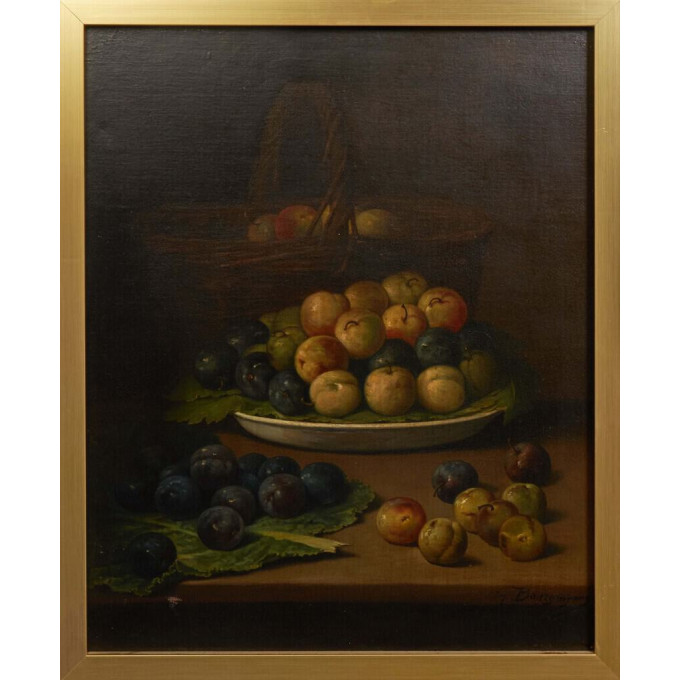 Appraisal: Maurice-Jean Bourguignon French - Still Life of Plums th c