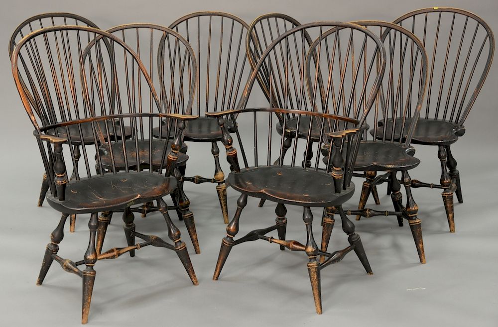 Appraisal: D R Dimes set of eight Windsor style chairs six