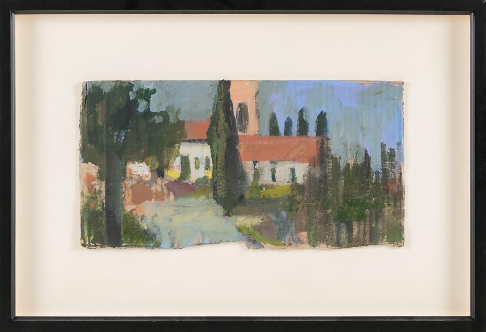 Appraisal: CYNTHIA PACKARD MASSACHUSETTS FLORIDA B TUSCAN LANDSCAPE OIL ON CARDBOARD