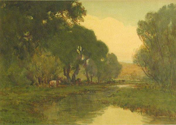 Appraisal: Sydney Janis Yard American - Cattle pond signed 'Sydney J