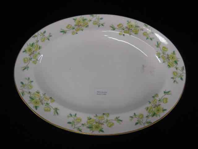 Appraisal: Wedgwood Porcelain Oval Platter yellow floral '' x '' excellent