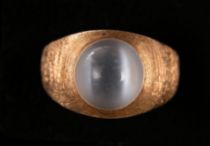 Appraisal: K Yellow Gold Cat's Eye Ring K yellow gold gentleman's