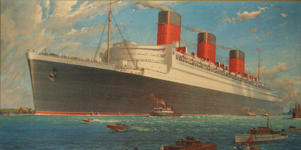 Appraisal: Queen Mary White Star Lines ship print from William McDowell