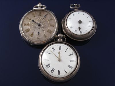 Appraisal: Two silver pear cased pocket watches And a large silver