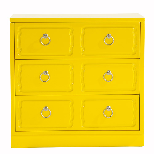 Appraisal: DOROTHY DRAPER Yellow lacquer three-drawer chest x x