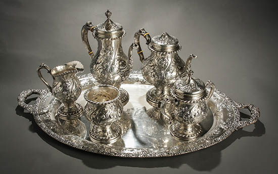 Appraisal: Frank M Whiting Sterling Five-Piece Coffee and Tea Service with