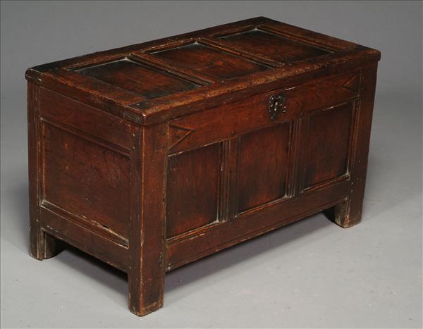 Appraisal: A Charles II panelled oak coffer circa cm high cm