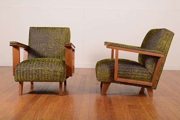 Appraisal: GEORGE KORODY born c died A PAIR OF RARE ARMCHAIRS