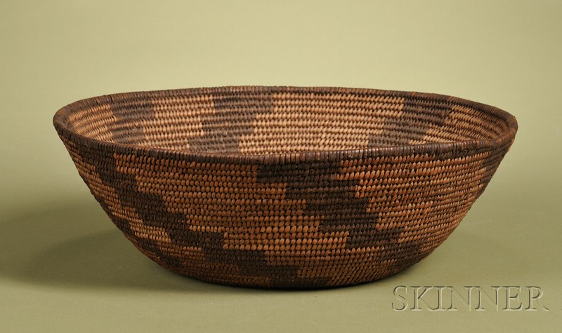 Appraisal: Native American Coiled Basketry Bowl Apache early th century sides