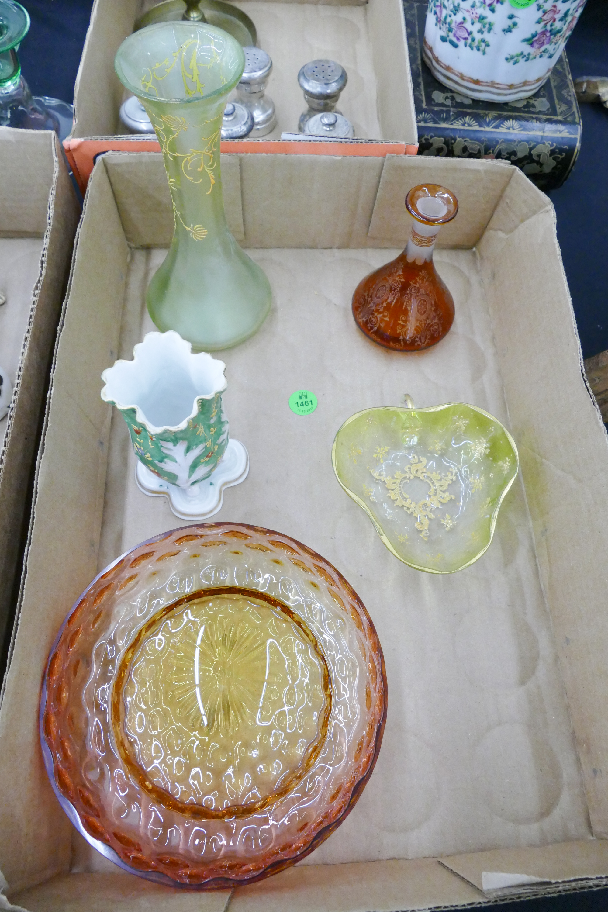 Appraisal: Box Victorian Glass and Porcelain