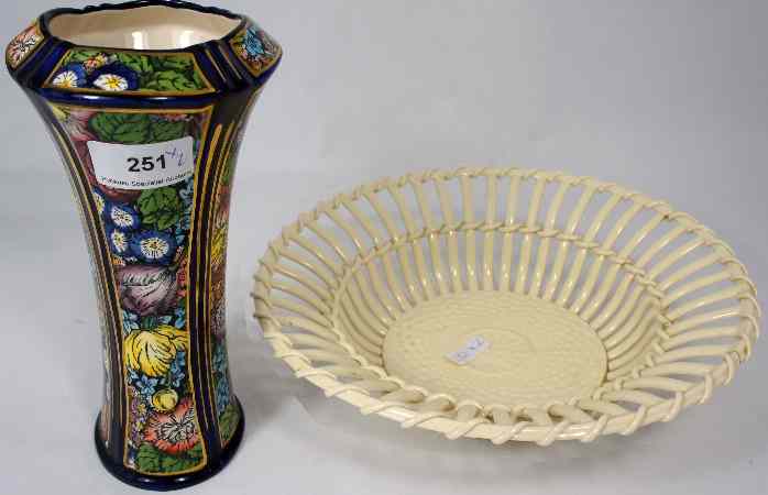 Appraisal: Wedgwood Creamware Basket Dish diameter cm damaged and Masons Decoupage