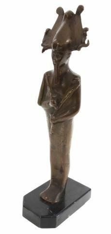 Appraisal: Egyptian style bronze figure of Osiris th c wearing the