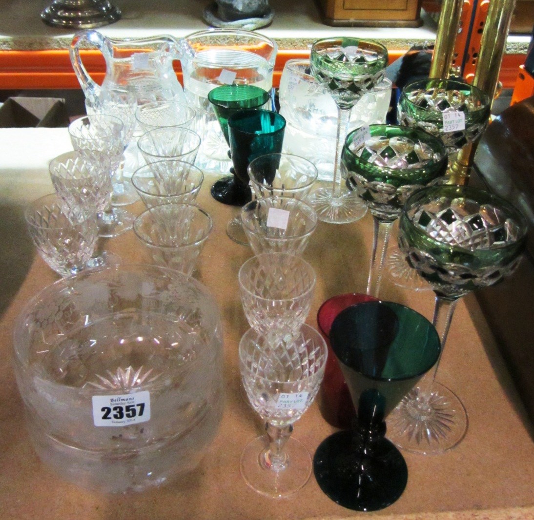 Appraisal: A quantity of glassware including cut glass bowls and sundry