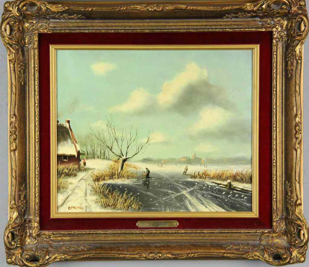 Appraisal: R H Oldeman Oil Painting On BoardPainted to depict winter