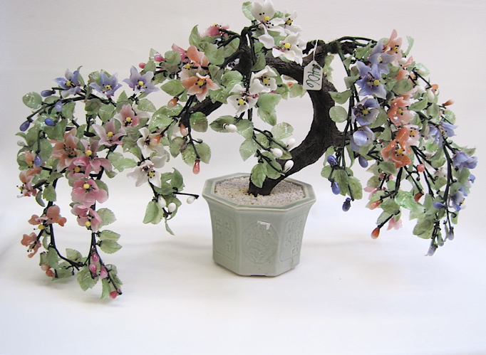 Appraisal: CHINESE PEKING GLASS JADE TREE Dimensions W x H