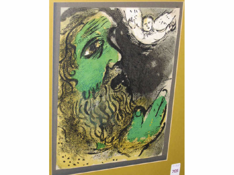 Appraisal: MARC CHAGALL RUSSIAN FRENCH - JOB PRAYING color lithograph unsigned