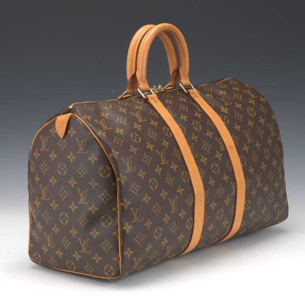 Appraisal: LOUIS VUITTON MONOGRAM KEEPALL x x Virtually indestructible iconic Louis