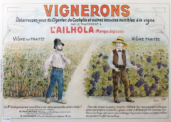 Appraisal: Paul Cos th century Vignerons Lithographic poster in colors on