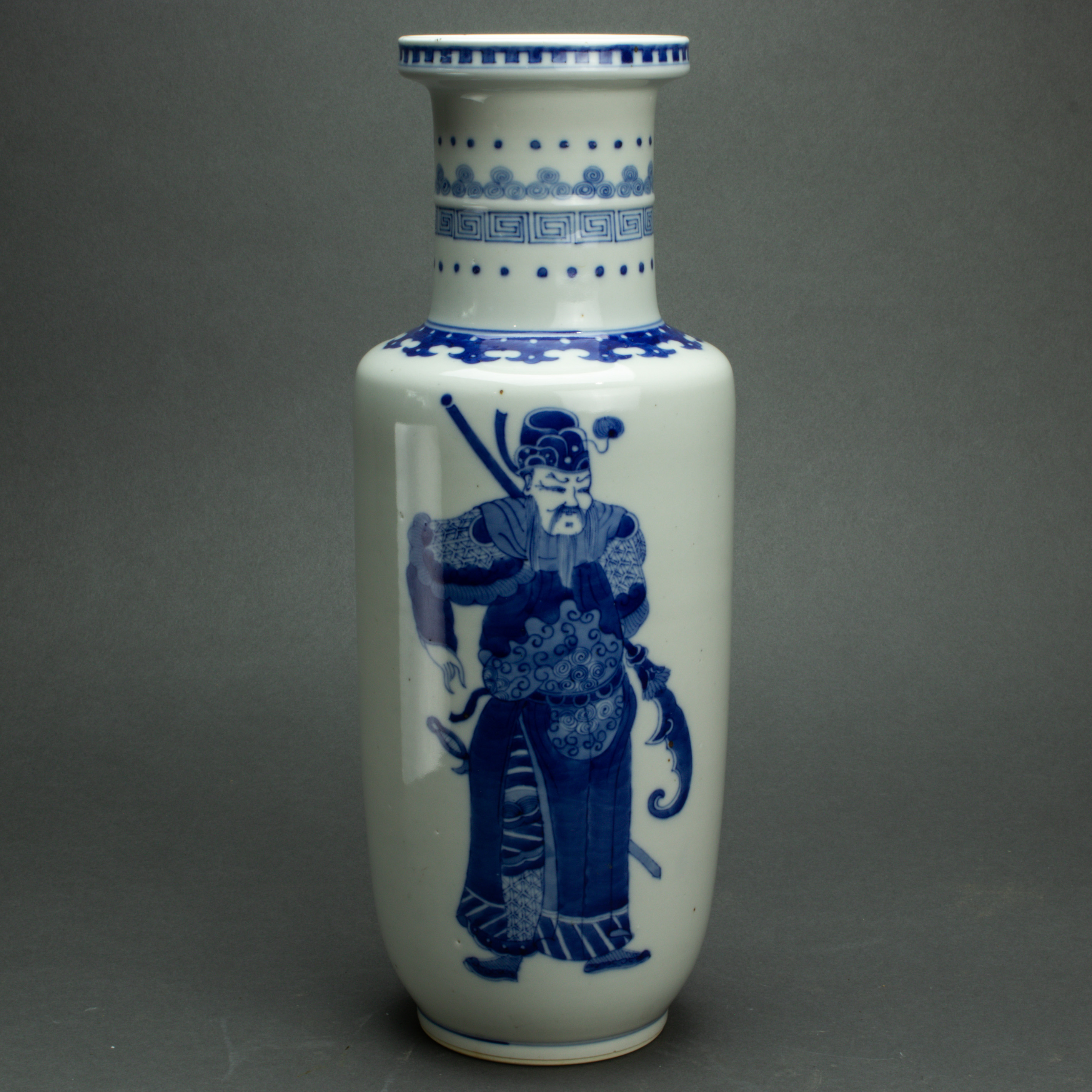 Appraisal: CHINESE BLUE AND WHITE FIGURAL VASE Chinese blue and white