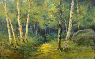 Appraisal: Attr Efim Volkov o c wooded landscape Attributed to Efim