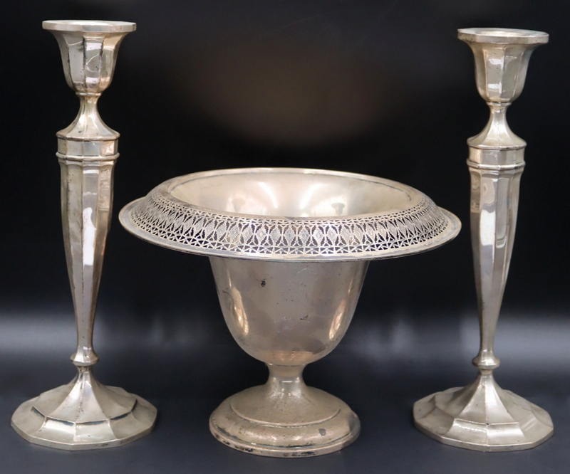 Appraisal: STERLING American Sterling Tablewares Grouping Includes an International sterling pedestal