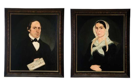 Appraisal: PAIR OF PORTRAITS BY J WOODRUFF OHIO FL - Oil