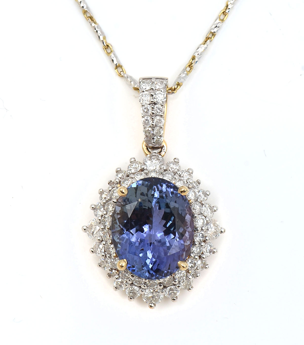 Appraisal: K DIAMOND TANZANITE PENDANT NECKLACE BY ORIANNE CT oval mixed