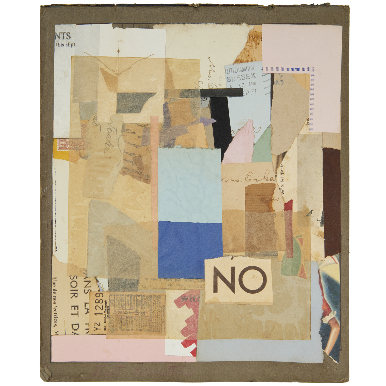 Appraisal: KURT SCHWITTERS MANNER COLLAGE C S Manner of Kurt Schwitters