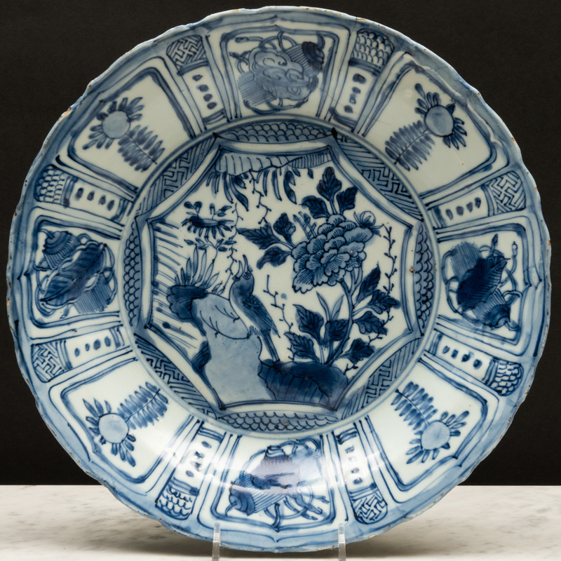 Appraisal: Chinese Export Blue and White 'Kraak' Porcelain Dish Unmarked in