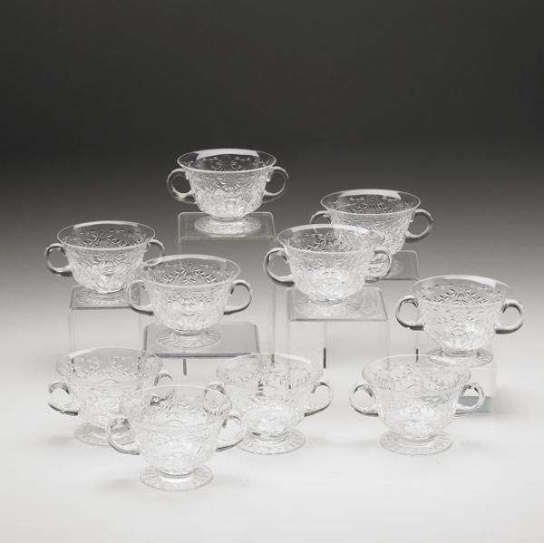 Appraisal: LOBMYER CUT CRYSTAL Set of ten cups all with two