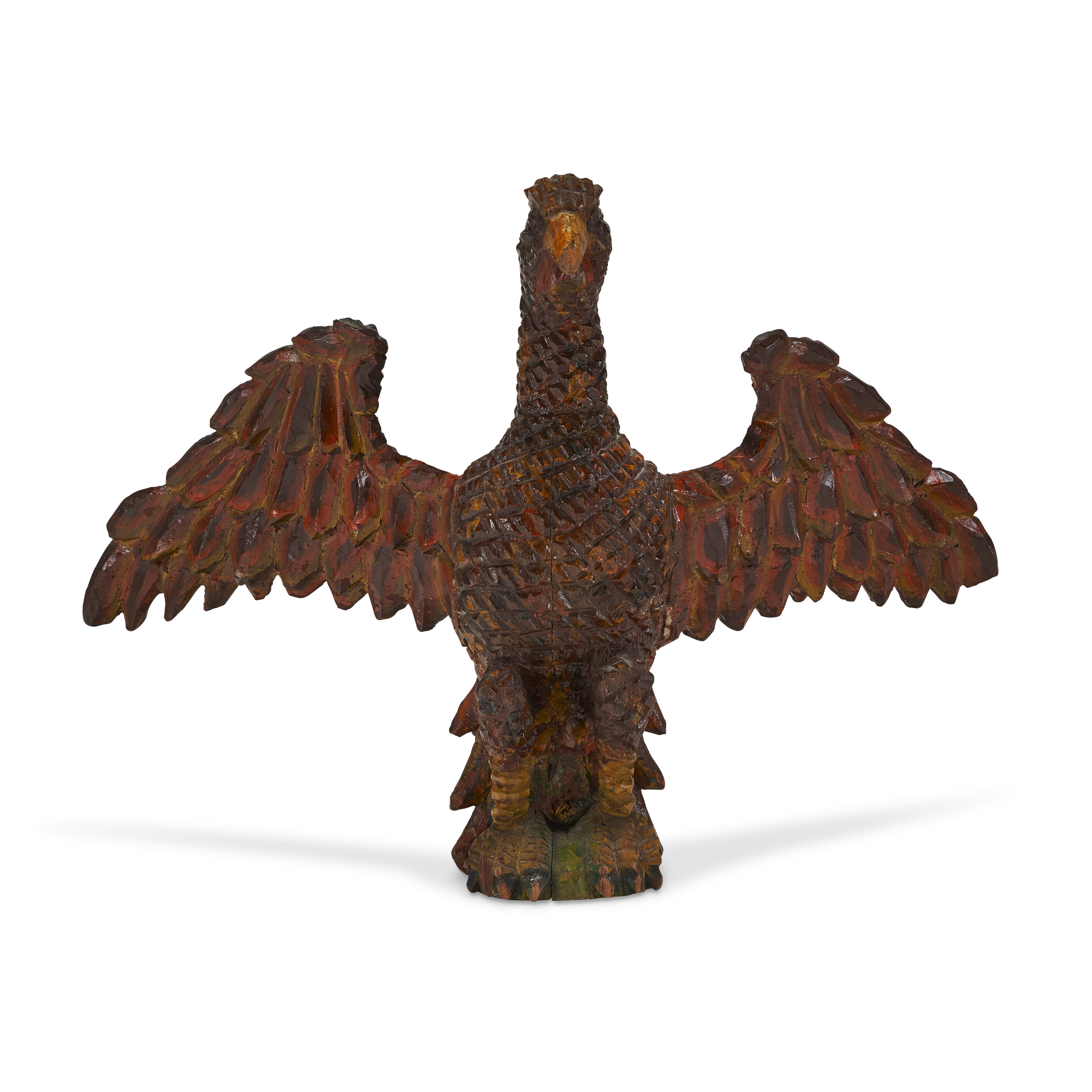 Appraisal: A CARVED AND PAINTED WOOD SPREAD-WINGED EAGLE ATTRIBUTED TO WILHELM