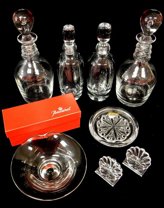 Appraisal: GLASS Eight pieces including Baccarat clear th C Baccarat wine