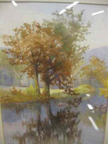 Appraisal: J F Wethey Watercolor ''October Reflectionson the Luguy'' autumn river