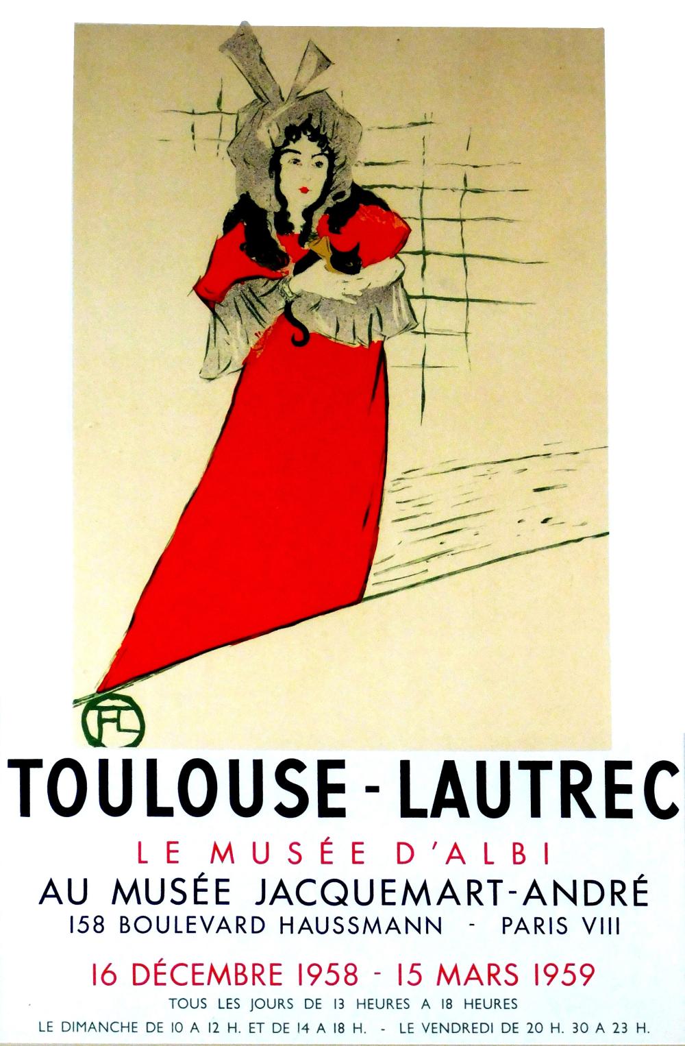 Appraisal: POSTER Henri De Toulouse-Lautrec lithographic exhibition poster in colours text