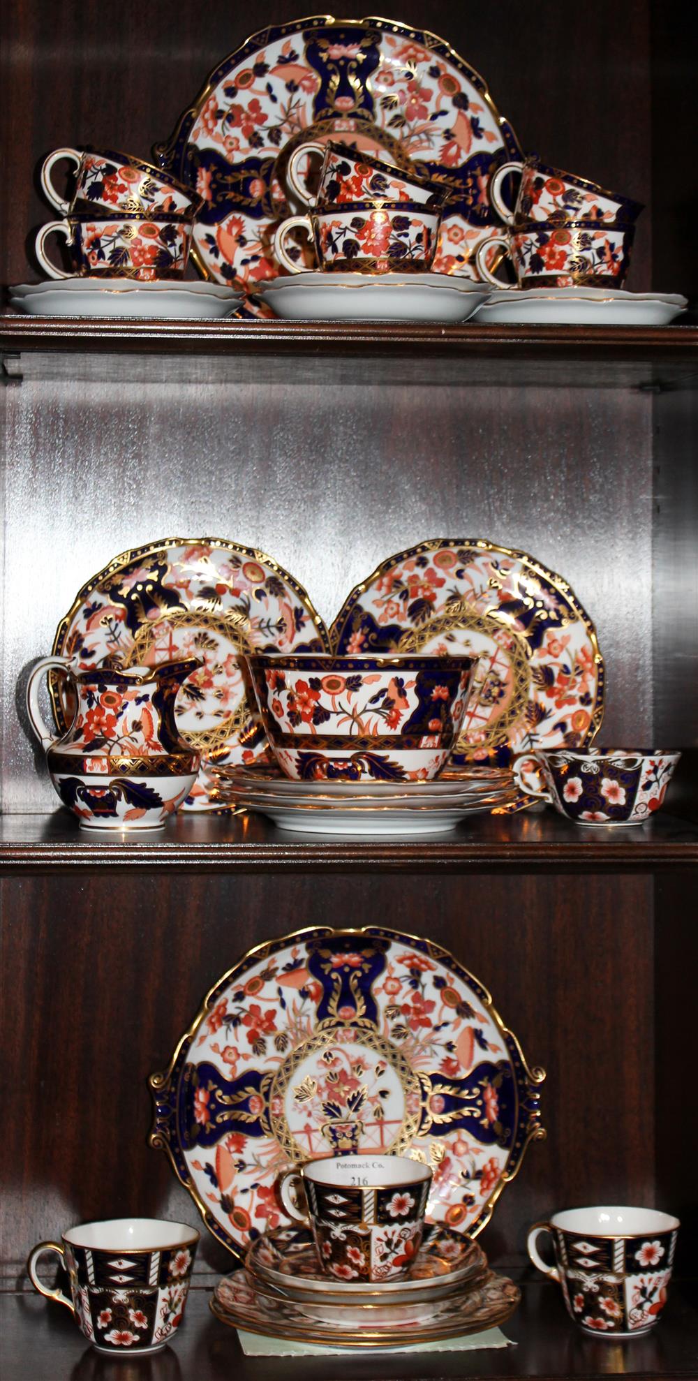 Appraisal: ROYAL CROWN DERBY IMARI PATTERN PART TEA SERVICE iron red