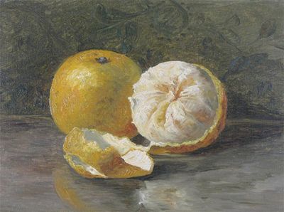 Appraisal: English School late th Century Still life of two oranges