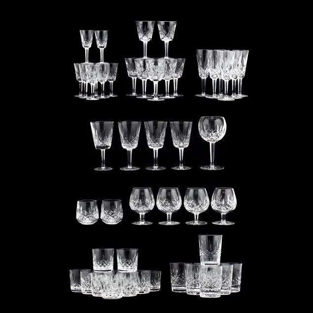 Appraisal: WATERFORD LISMORE CRYSTAL STEMS Including white wines in tumblers in