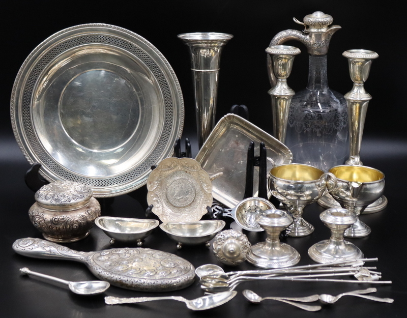 Appraisal: STERLING ASSORTED GROUPING OF STERLING HOLLOWWARE Including a German sterling