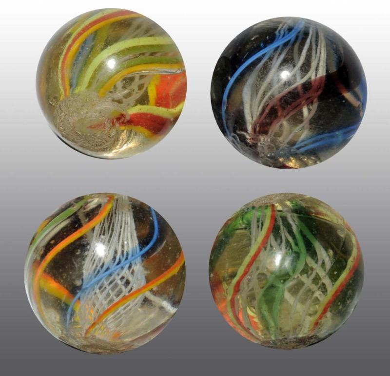 Appraisal: Lot of Latticino Swirl Marbles Description German Condition Size All