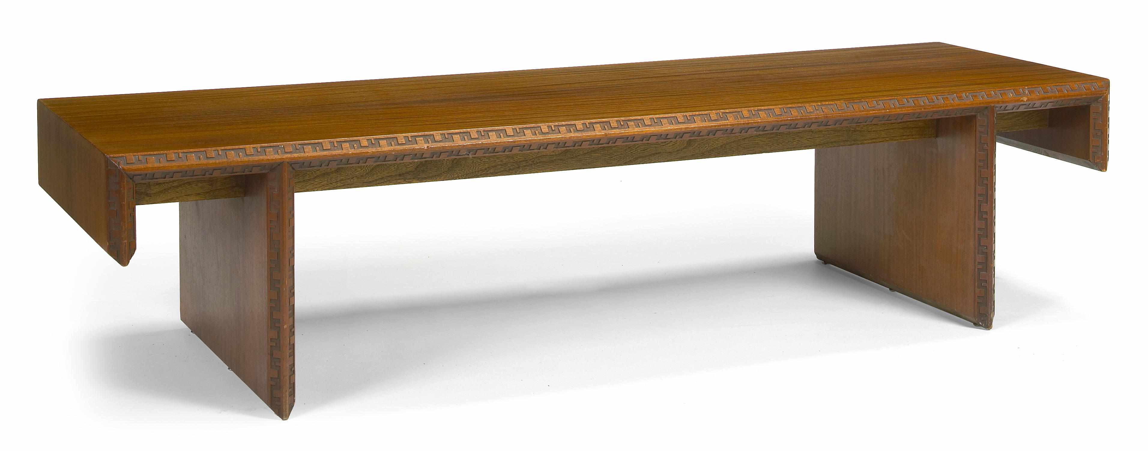 Appraisal: A Frank Lloyd Wright mahogany coffee table for Heritage Henredon